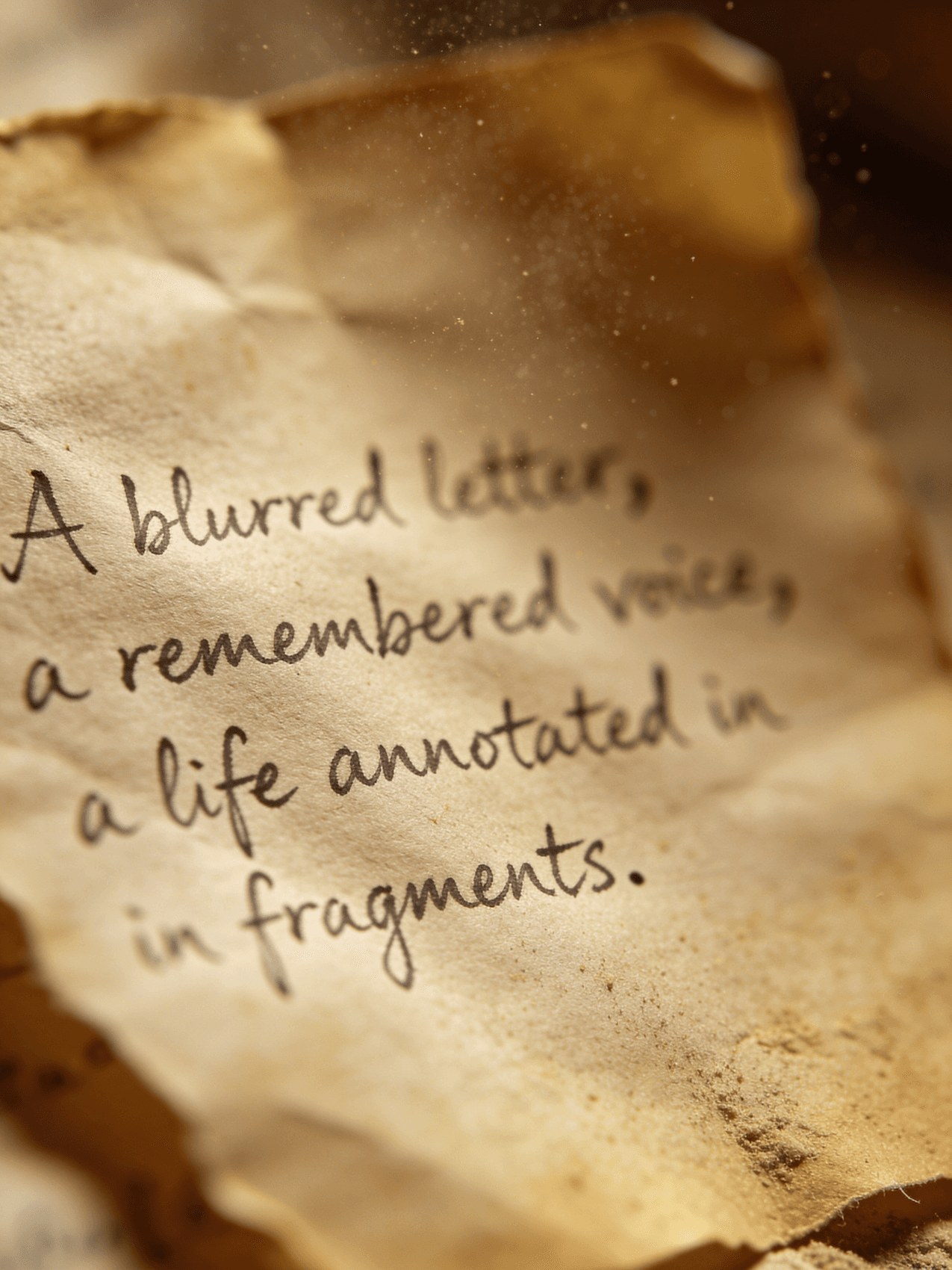 Handwritten letter preserved in an archival style